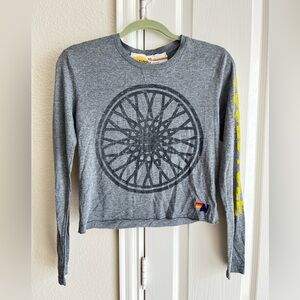 Aviator Nation long sleeve t-shirt gray cotton size XS